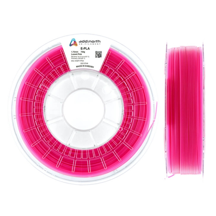 ADDNORTH Filament E-PLA 1.75mm 750g Lucent Pink i gruppen COMPUTERTILBEHØR / Printere og tilbehør / Printere / 3D-printere og tilbehør / Tillbehör hos TP E-commerce Nordic AB (C00097)