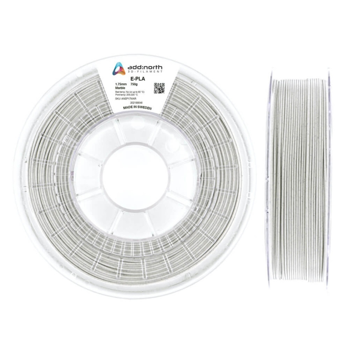 ADDNORTH Filament E-PLA 1.75mm 750g Marmor i gruppen COMPUTERTILBEHØR / Printere og tilbehør / Printere / 3D-printere og tilbehør / Tillbehör hos TP E-commerce Nordic AB (C00098)