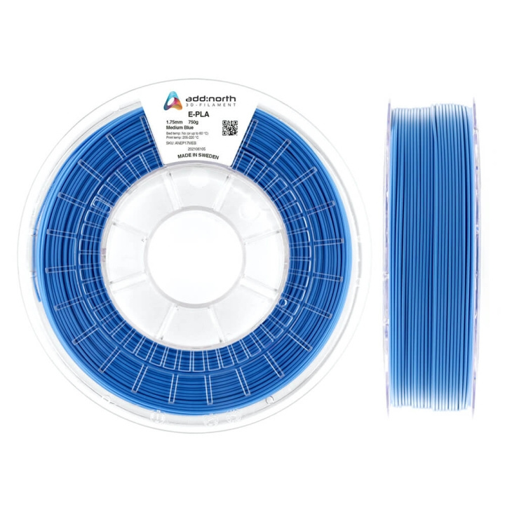 ADDNORTH Filament E-PLA 1.75mm 750g Medium Blå i gruppen COMPUTERTILBEHØR / Printere og tilbehør / Printere / 3D-printere og tilbehør / Tillbehör hos TP E-commerce Nordic AB (C00099)