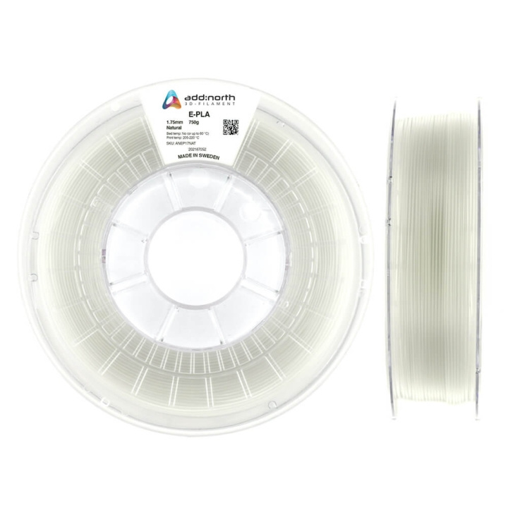 ADDNORTH Filament E-PLA 1.75mm 750g Transparent i gruppen COMPUTERTILBEHØR / Printere og tilbehør / Printere / 3D-printere og tilbehør / Tillbehör hos TP E-commerce Nordic AB (C00100)