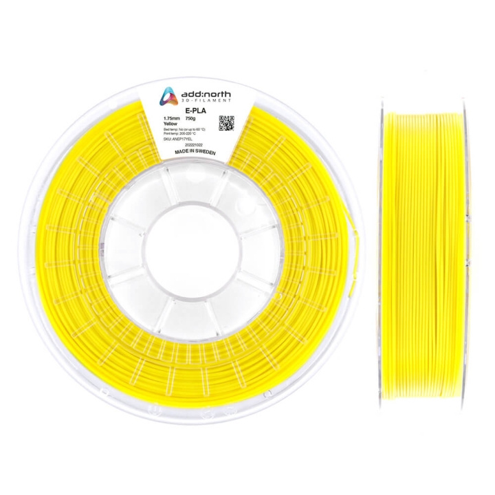 ADDNORTH Filament E-PLA 1.75mm 750g Gul i gruppen COMPUTERTILBEHØR / Printere og tilbehør / Printere / 3D-printere og tilbehør / Tillbehör hos TP E-commerce Nordic AB (C00104)