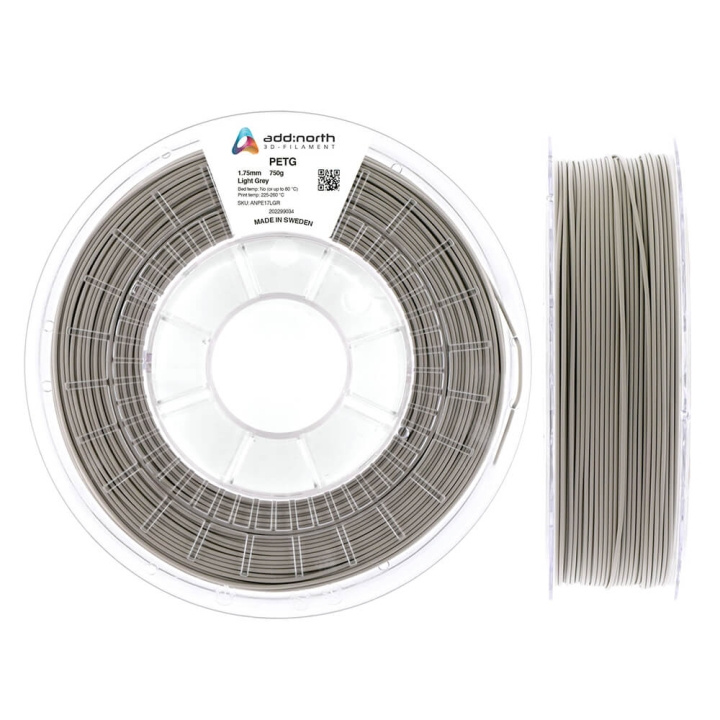 ADDNORTH Filament PETG 1.75mm 750g Lysegrå i gruppen COMPUTERTILBEHØR / Printere og tilbehør / Printere / 3D-printere og tilbehør / Tillbehör hos TP E-commerce Nordic AB (C00117)