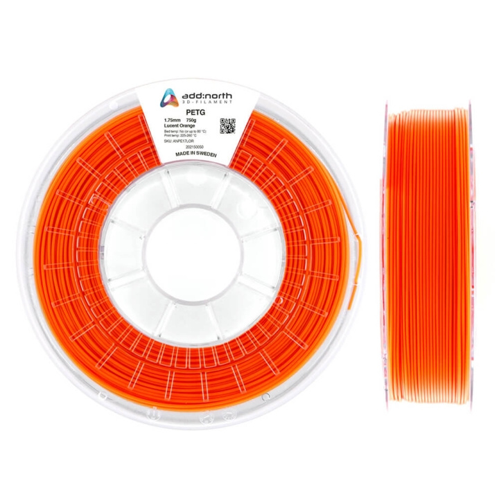ADDNORTH Filament PETG 1.75mm 750g Lucent Orange i gruppen COMPUTERTILBEHØR / Printere og tilbehør / Printere / 3D-printere og tilbehør / Tillbehör hos TP E-commerce Nordic AB (C00118)