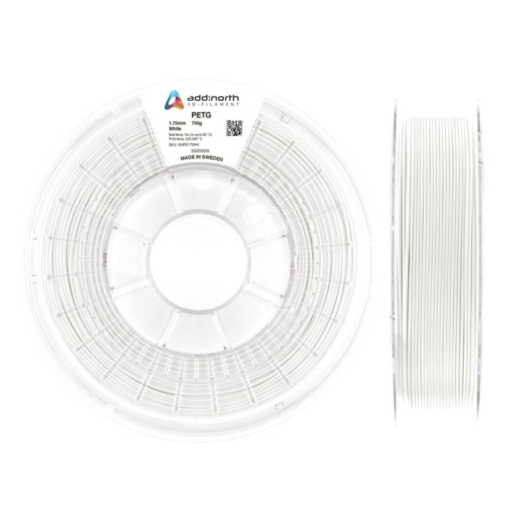 ADDNORTH Filament PETG 1.75mm 750g Hvid i gruppen COMPUTERTILBEHØR / Printere og tilbehør / Printere / 3D-printere og tilbehør / Tillbehör hos TP E-commerce Nordic AB (C00122)