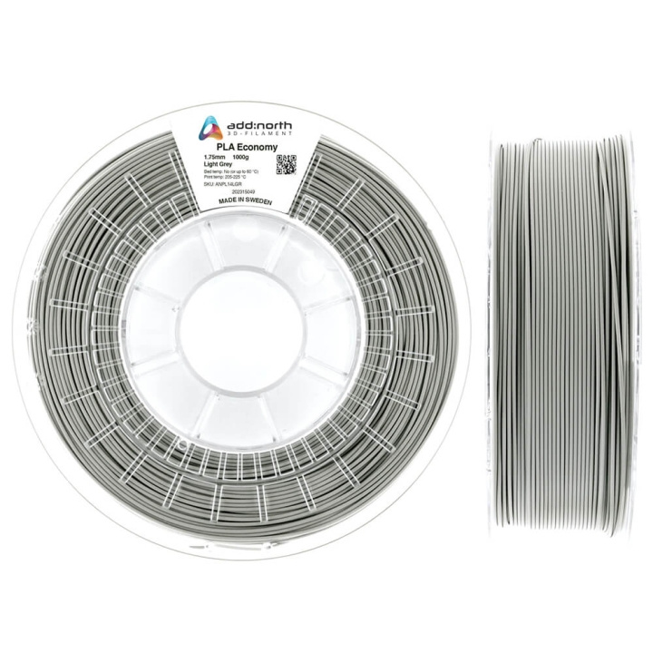 ADDNORTH Filament PLA Economy 1.75mm 1000g Lysegrå i gruppen COMPUTERTILBEHØR / Printere og tilbehør / Printere / 3D-printere og tilbehør / Tillbehör hos TP E-commerce Nordic AB (C00130)