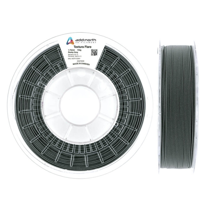 ADDNORTH Filament Textura Flare 1.75mm 750g Rocky Grå i gruppen COMPUTERTILBEHØR / Printere og tilbehør / Printere / 3D-printere og tilbehør / Tillbehör hos TP E-commerce Nordic AB (C00138)