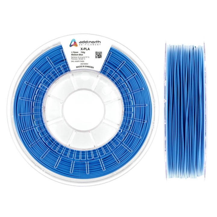 ADDNORTH Filament X-PLA 1.75mm 750g Medium Blå i gruppen COMPUTERTILBEHØR / Printere og tilbehør / Printere / 3D-printere og tilbehør / Tillbehör hos TP E-commerce Nordic AB (C00144)