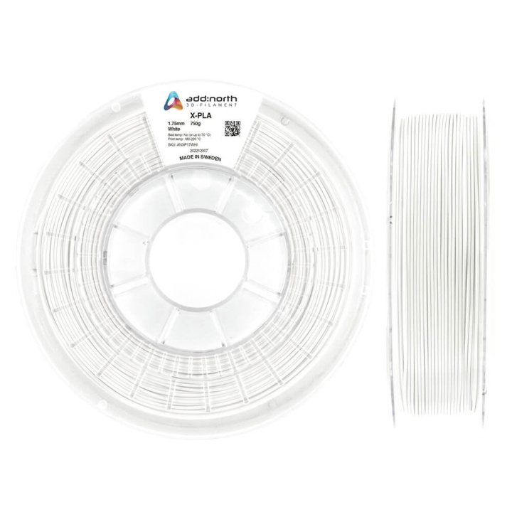 ADDNORTH Filament X-PLA 1.75mm 750g Hvid i gruppen COMPUTERTILBEHØR / Printere og tilbehør / Printere / 3D-printere og tilbehør / Tillbehör hos TP E-commerce Nordic AB (C00146)