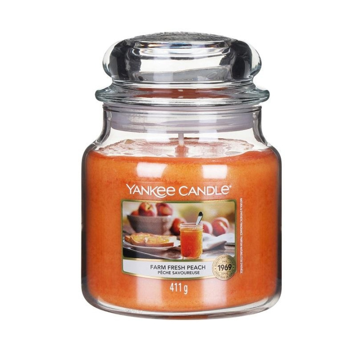 Yankee Candle Classic Medium Jar Farm Fresh Peach 411g i gruppen SKØNHED & HELSE / Duft & Parfume / Øvrig duft / Duftlys hos TP E-commerce Nordic AB (C00646)