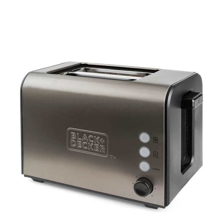 BLACK+DECKER Brødrister 2-Skiver Børstet Stål i gruppen HJEM, HUS & HAVE / Husholdningsapparater / Brødristere & Sandwich Makers / Brødristere hos TP E-commerce Nordic AB (C01502)