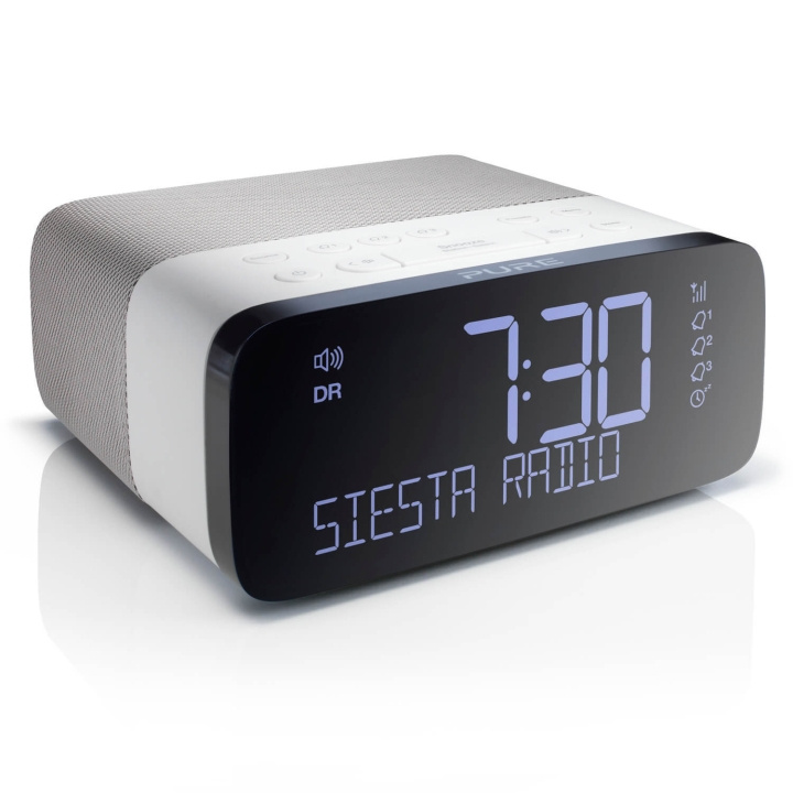 PURE FM/DAB/DAB+ Siesta Rise Clockradio Grå i gruppen HJEMMEELEKTRONIK / Lyd & billede / Hjemmebiograf, HiFi & Bærbar / Radio og vækkeure / Klokradio hos TP E-commerce Nordic AB (C01536)