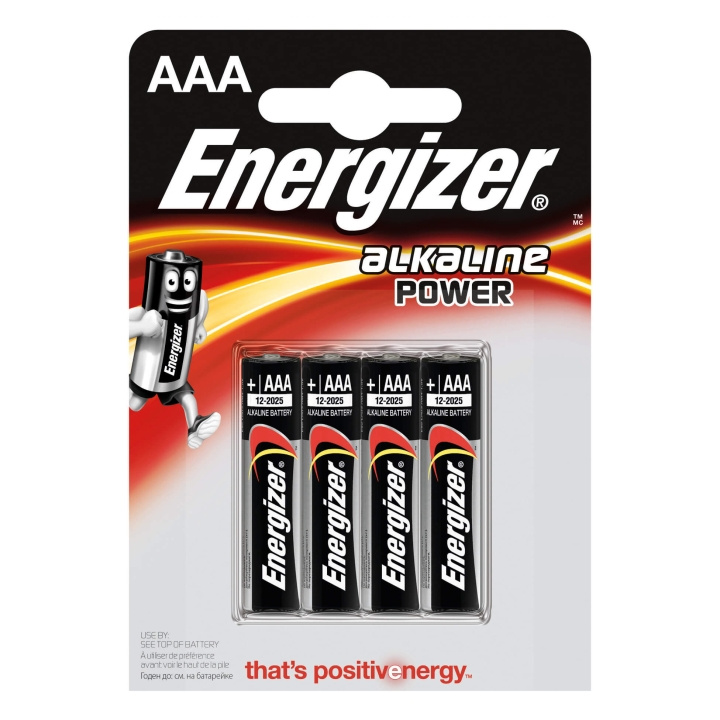 Energizer Batteri AAA/LR03 Alkaline Power 4-pak i gruppen HJEMMEELEKTRONIK / Batterier og opladere / Batterier / AAA hos TP E-commerce Nordic AB (C01577)