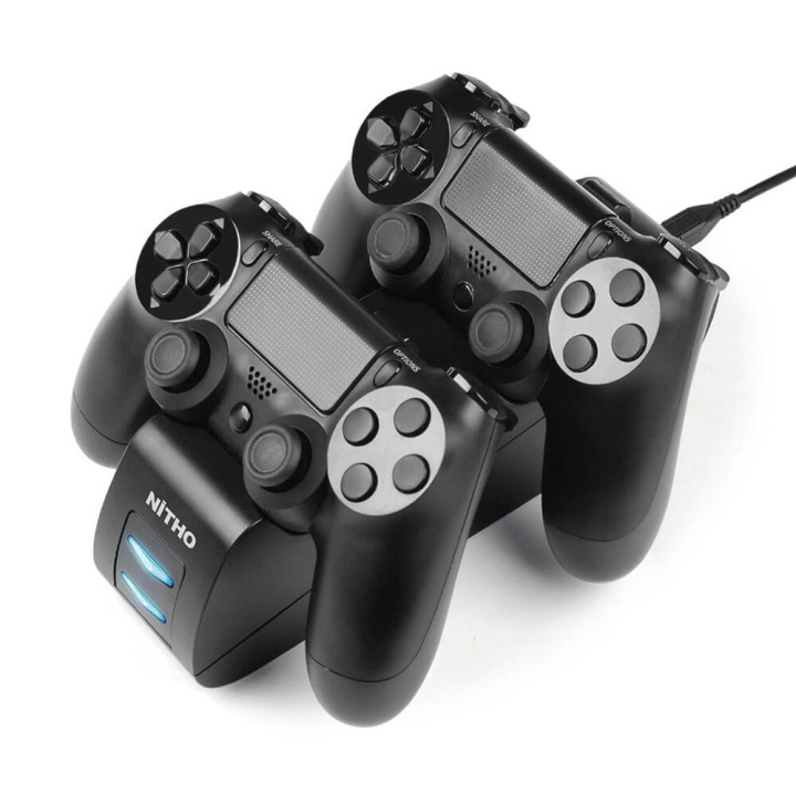 NITHO Charger for Controller PS4 Dual with Safe Plugs i gruppen HJEMMEELEKTRONIK / Spilkonsoller og tilbehør / Sony PlayStation 4 / Tilbehør hos TP E-commerce Nordic AB (C01640)