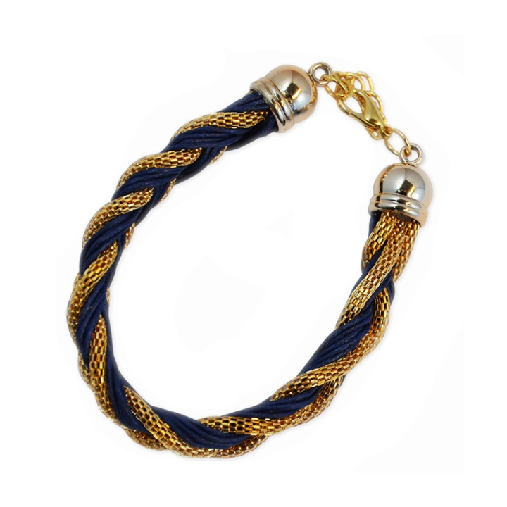 Armband Braided Gold Blue i gruppen SPORT, FRITID & HOBBY / Accessories / Øvrige accessories hos TP E-commerce Nordic AB (C01920)