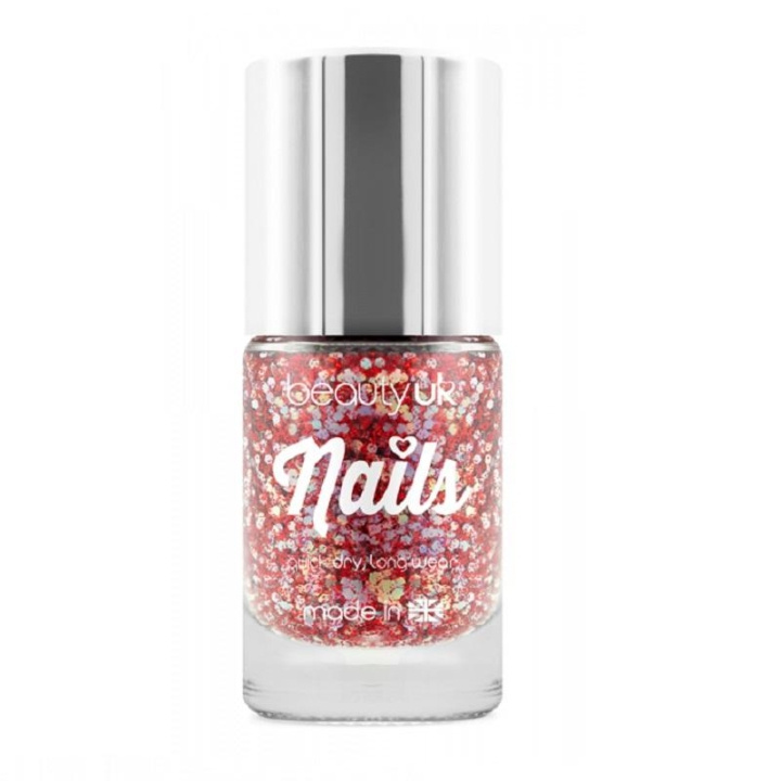 Beauty UK Glitter Nail Polish - Astral Stars Red i gruppen SKØNHED & HELSE / Manicure / pedicure / Neglelak hos TP E-commerce Nordic AB (C02005)