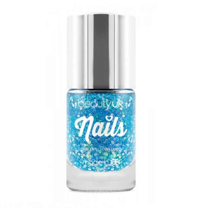 Beauty UK Glitter Nail Polish - Supernova Blue i gruppen SKØNHED & HELSE / Manicure / pedicure / Neglelak hos TP E-commerce Nordic AB (C02006)