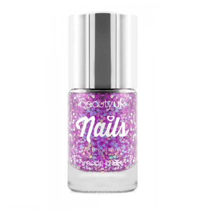 Beauty UK Glitter Nail Polish - Andromeda Purple i gruppen SKØNHED & HELSE / Manicure / pedicure / Neglelak hos TP E-commerce Nordic AB (C02007)