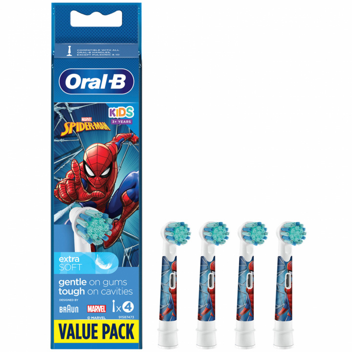 Borsthuvud Spiderman 4st i gruppen SKØNHED & HELSE / Oral pleje / Tilbehør til elektriske tandbørster hos TP E-commerce Nordic AB (C02698)