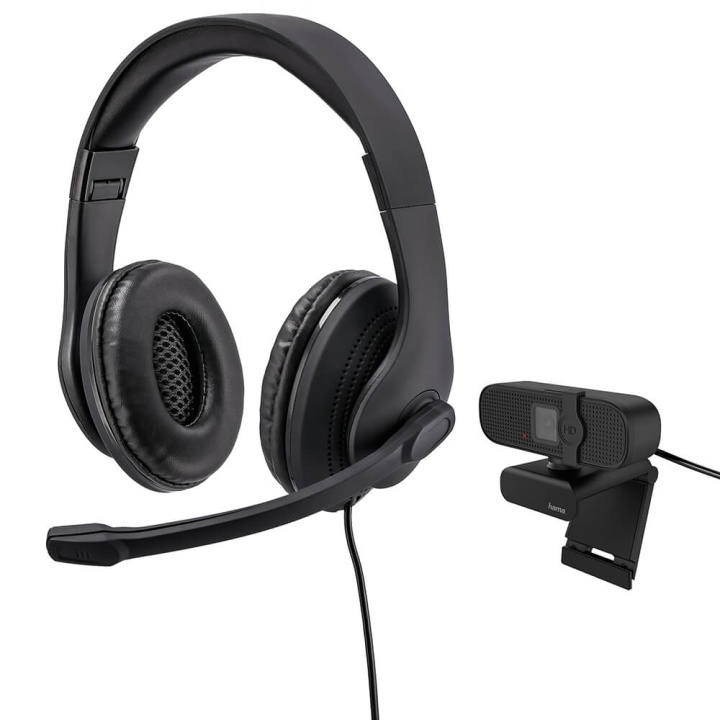 HAMA Office Kit Webkamera og Headset USB i gruppen COMPUTERTILBEHØR / Computer Tilbehør / Headset hos TP E-commerce Nordic AB (C02945)