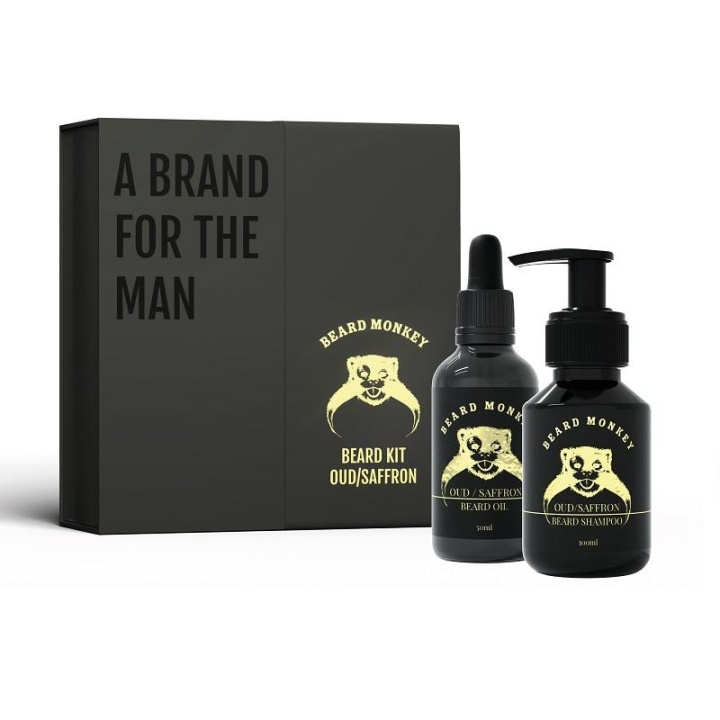 Giftset Beard Monkey Beard Kit Oud/Saffron 2021 i gruppen SKØNHED & HELSE / Hår og styling / Skæg pleje / Skæg olie hos TP E-commerce Nordic AB (C03126)