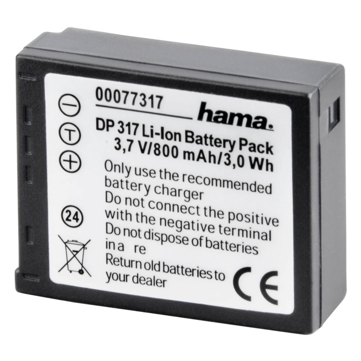 Hama Kamerabatteri Panasonic CGA-S007 Li-Ion 3,7V/800mAh i gruppen HJEMMEELEKTRONIK / Foto og video / Kamera batterier hos TP E-commerce Nordic AB (C03237)