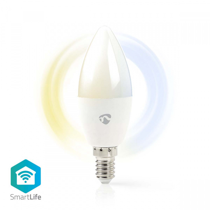 Nedis SmartLife LED-Pære | Wi-Fi | E14 | 470 lm | 4.9 W | Varm til kølig hvid | 2700 - 6500 K | Android™ / IOS | Stearinlys | 1 stk i gruppen HJEM, HUS & HAVE / Smart hjem / Smart belysning hos TP E-commerce Nordic AB (C03305)