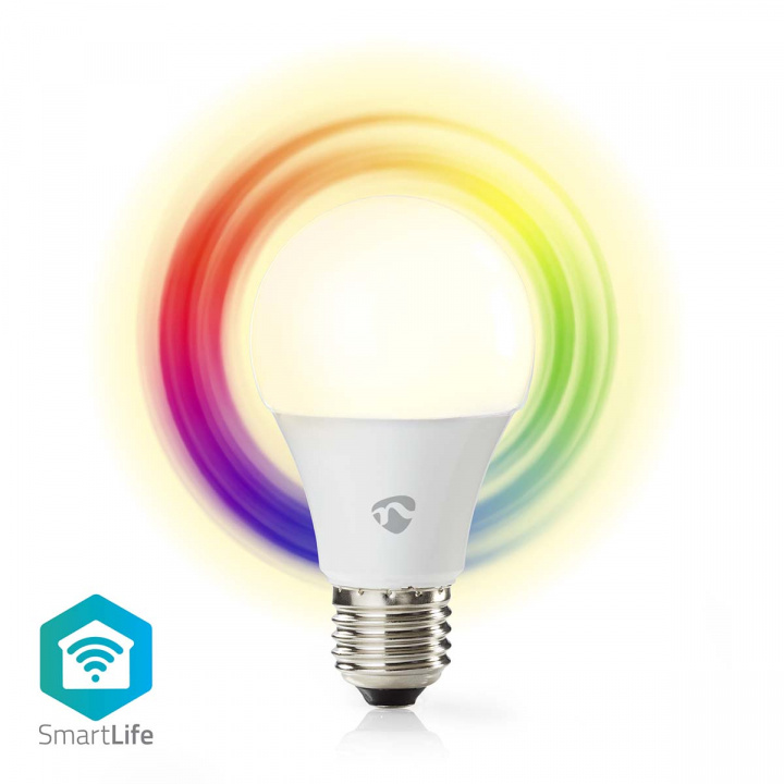 Nedis SmartLife Fuld Farve Pære | Wi-Fi | E27 | 806 lm | 9 W | RGB / Varm til kølig hvid | 2700 - 6500 K | Android™ / IOS | Pære | 1 stk i gruppen HJEM, HUS & HAVE / Smart hjem / Smart belysning hos TP E-commerce Nordic AB (C03308)