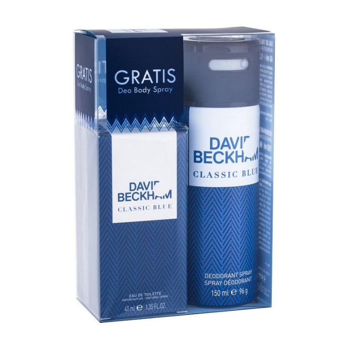 Giftset David Beckham Classic Blue Edt 40ml + Deo Spray 150ml i gruppen SKØNHED & HELSE / Duft & Parfume / Parfume / Parfume til ham hos TP E-commerce Nordic AB (C03396)