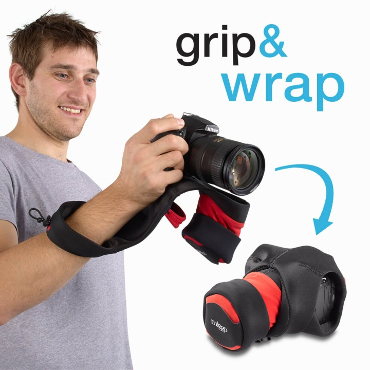 MYMIGGO MIGGO Kamera Wrap/Grip 70 DSLR Sort/Rød i gruppen HJEMMEELEKTRONIK / Foto og video / Fotografi udstyr / Kameratasker hos TP E-commerce Nordic AB (C03629)