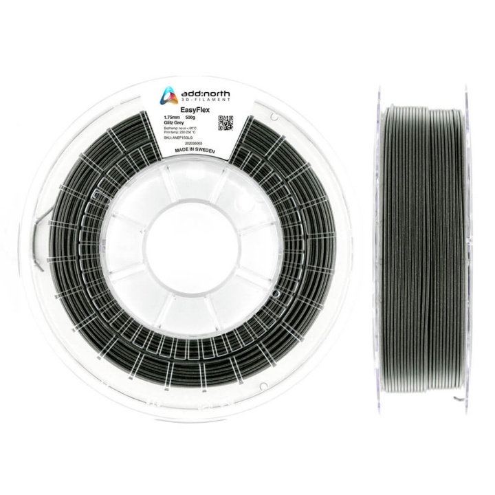 ADDNORTH Filament EasyFlex 1.75mm 500g Glitz Grå i gruppen COMPUTERTILBEHØR / Printere og tilbehør / Printere / 3D-printere og tilbehør / Tillbehör hos TP E-commerce Nordic AB (C03749)