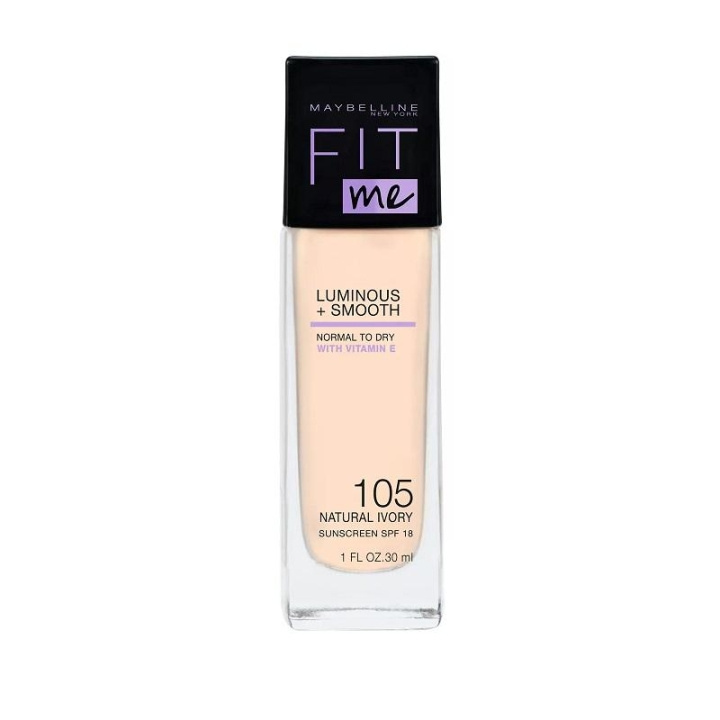 Maybelline Fit Me Luminous + Smooth Foundation - 105 Natural Ivory i gruppen SKØNHED & HELSE / Makeup / Makeup ansigt / Foundation hos TP E-commerce Nordic AB (C03794)