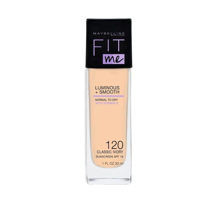 Maybelline Fit Me Luminous + Smooth Foundation - 120 Classic Ivory i gruppen SKØNHED & HELSE / Makeup / Makeup ansigt / Foundation hos TP E-commerce Nordic AB (C03797)