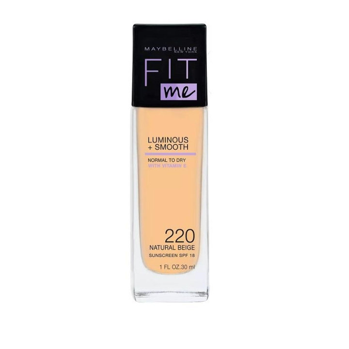 Maybelline Fit Me Luminous + Smooth Foundation - 220 Natural Beige i gruppen SKØNHED & HELSE / Makeup / Makeup ansigt / Foundation hos TP E-commerce Nordic AB (C03799)