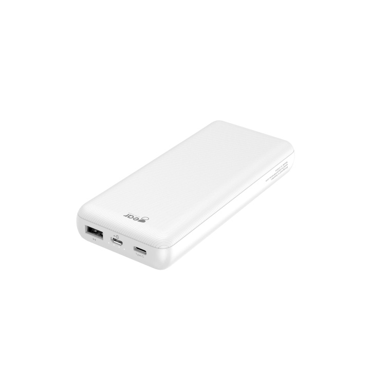 GEAR Powerbank 20.000mAh LiPolymer Ultracompact 2.1A 1xUSB-C 2xUSB-A 1xMicroUSB Hvid i gruppen SMARTPHONES & TABLETS / Opladere og kabler / Powerbanks hos TP E-commerce Nordic AB (C04450)