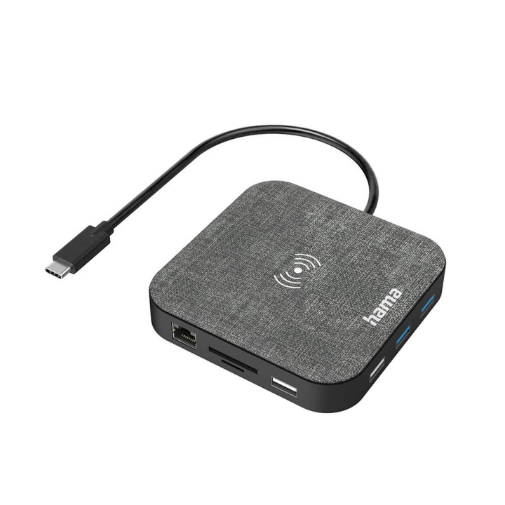 Hama USB-C Hub Multiport Qi-opladning 12 porte i gruppen COMPUTERTILBEHØR / Computer Tilbehør / USB-hubs hos TP E-commerce Nordic AB (C04470)