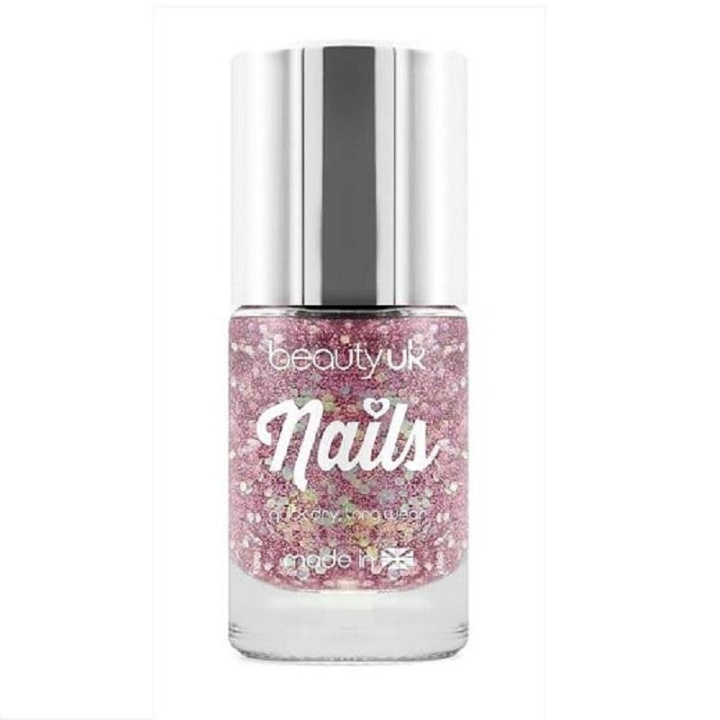 Beauty UK Glitter Nail Polish - Stardust Pink i gruppen SKØNHED & HELSE / Manicure / pedicure / Neglelak hos TP E-commerce Nordic AB (C04536)