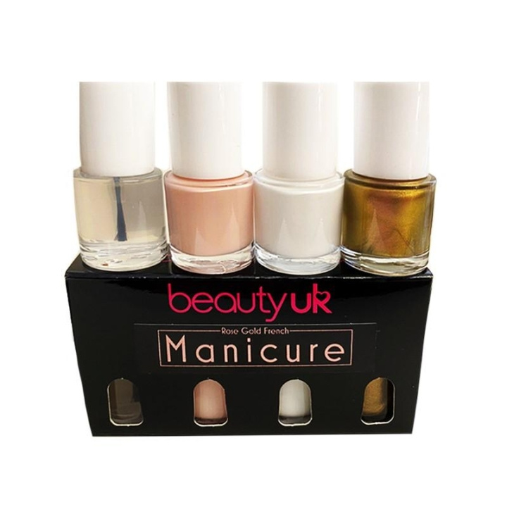 Beauty UK Rose Gold French Manicure Set 4x9ml i gruppen SKØNHED & HELSE / Manicure / pedicure / Neglelak hos TP E-commerce Nordic AB (C04549)