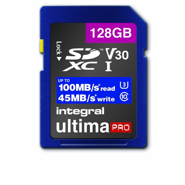 INTEGRAL High Speed SDHC/XC V30 UHS-I U3 128 GB SD-hukommelseskort i gruppen HJEMMEELEKTRONIK / Lagringsmedier / Hukommelseskort / SD/SDHC/SDXC hos TP E-commerce Nordic AB (C04787)