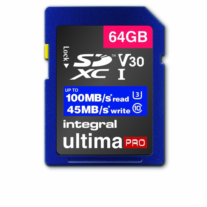INTEGRAL High Speed SDHC/XC V30 UHS-I U3 64GB SD-hukommelseskort i gruppen HJEMMEELEKTRONIK / Lagringsmedier / Hukommelseskort / SD/SDHC/SDXC hos TP E-commerce Nordic AB (C04789)