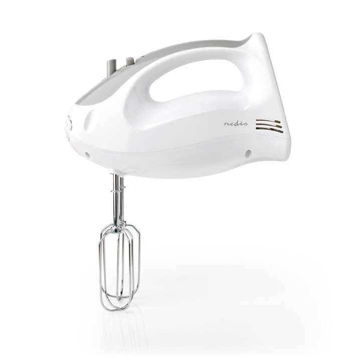 Nedis Hand Mixer | 200 W | 5-hastighedsindstilling | Turbofunktion | 2 dejkroge / 2 piskeris | Grå / Hvid i gruppen HJEM, HUS & HAVE / Husholdningsapparater / Foodprocessor og køkkenassistenter / Håndmixer hos TP E-commerce Nordic AB (C04806)