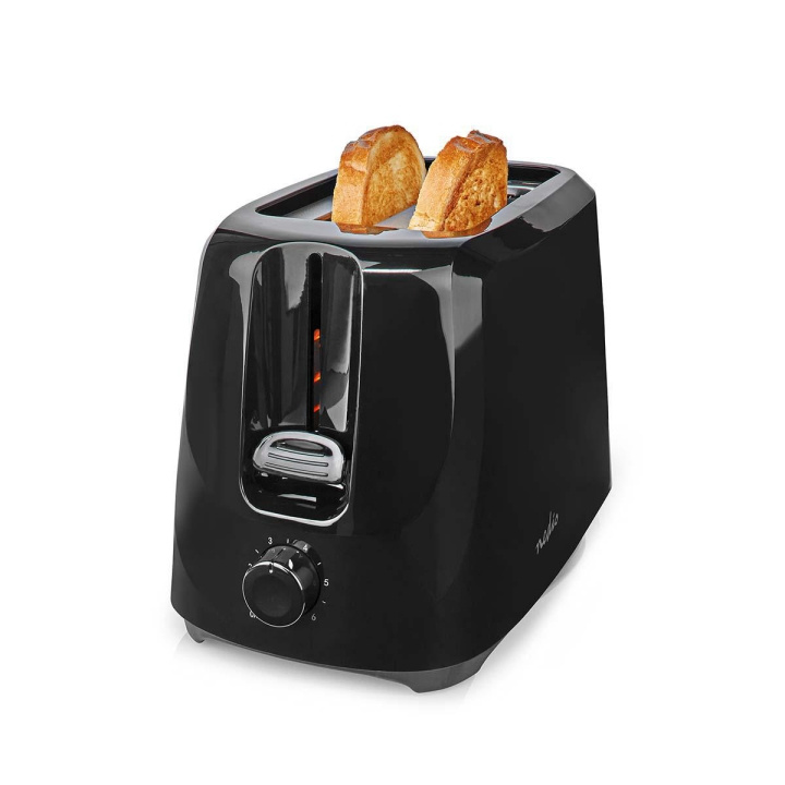 Nedis Brødrister | 2 Brødskiver | 2 Pladser | Niveau: 6 | Sort i gruppen HJEM, HUS & HAVE / Husholdningsapparater / Brødristere & Sandwich Makers / Brødristere hos TP E-commerce Nordic AB (C04814)
