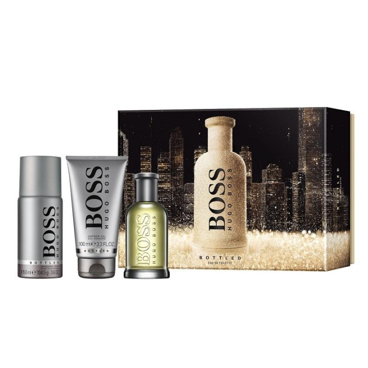 Giftset Hugo Boss Bottled Edt 100ml + Shower Gel 100ml + Deo 150ml i gruppen SKØNHED & HELSE / Duft & Parfume / Parfume / Parfume til ham hos TP E-commerce Nordic AB (C04920)