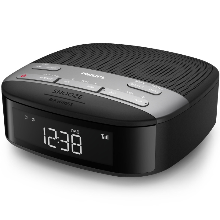 Philips Digital DAB+/FM-urradio Dobbelt alarm i gruppen HJEMMEELEKTRONIK / Lyd & billede / Hjemmebiograf, HiFi & Bærbar / Radio og vækkeure / Klokradio hos TP E-commerce Nordic AB (C05003)