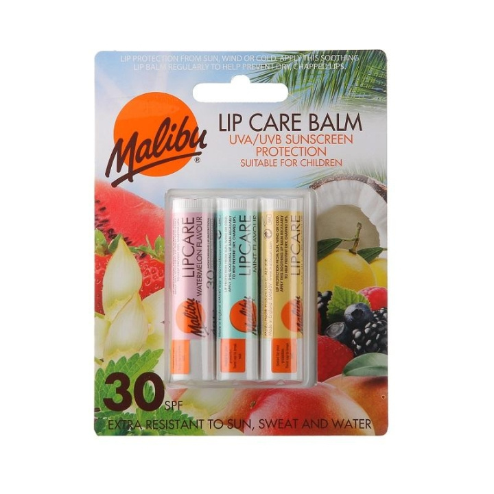 Malibu Lip Care Balm SPF30 3x5g i gruppen SKØNHED & HELSE / Hudpleje / Tanning / Solbeskyttelse hos TP E-commerce Nordic AB (C05131)