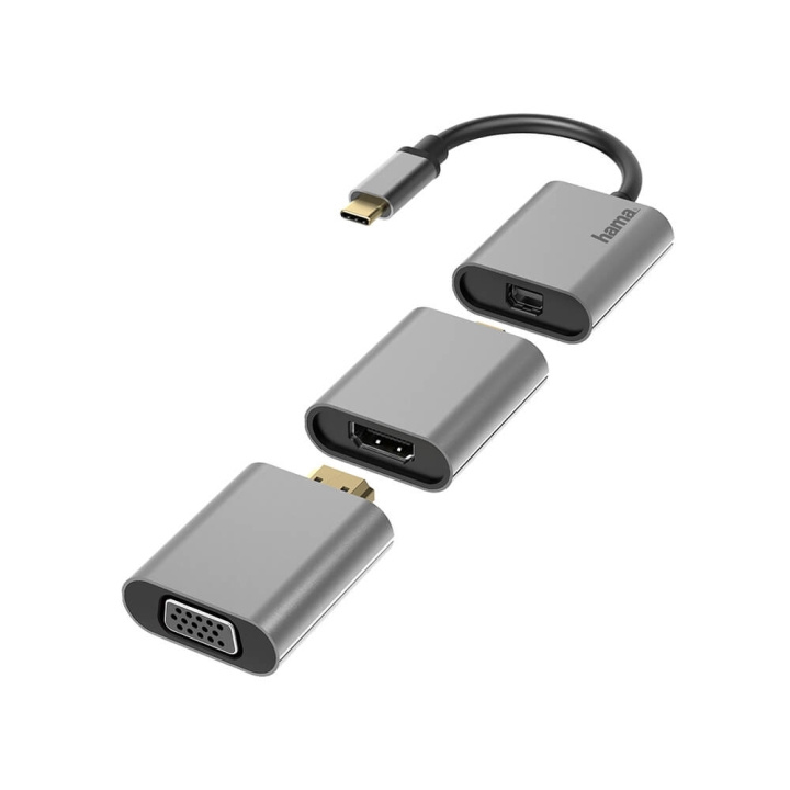 Hama Video Adapter Sæt 6i1 USB-C Mini-DisplayPort HDMI VGA i gruppen COMPUTERTILBEHØR / Kabler og adaptere / VGA / Adaptere hos TP E-commerce Nordic AB (C05519)