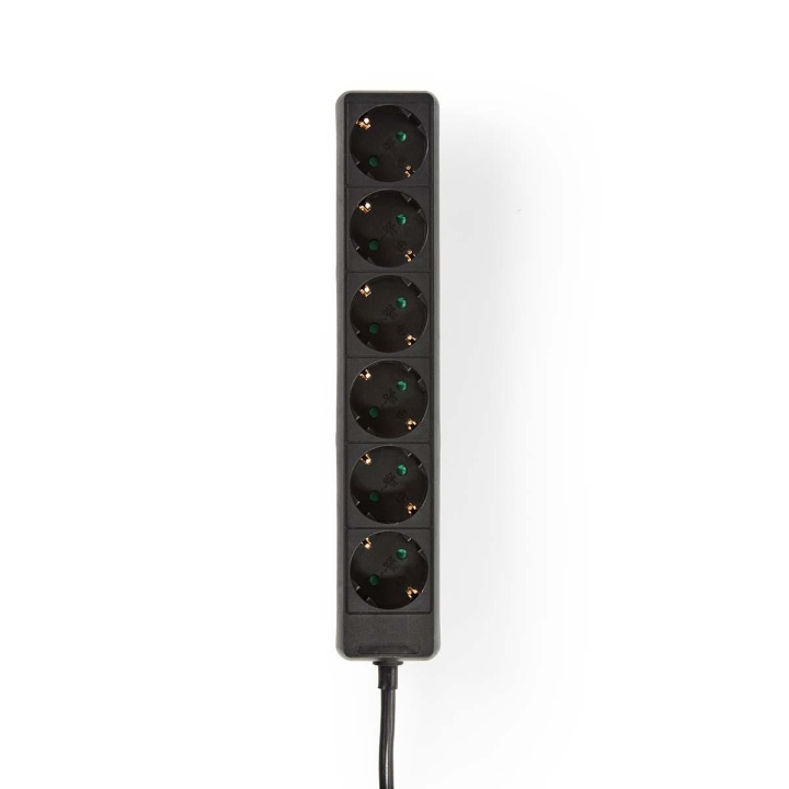 Nedis Udvidelse Socket | Stikprop med sidebens jord / Type F (CEE 7/7) | 6-vejs | 1.50 m | 3680 W | 16 A | Slags jordforbindelse: Sidekontakter | 230 V AC 50/60 Hz | Kontakt Vinkel: 45 ° | H05VV-F 3G1.5mm² | Sort i gruppen HJEM, HUS & HAVE / Elektricitet & Belysning / Stikdåse hos TP E-commerce Nordic AB (C06242)