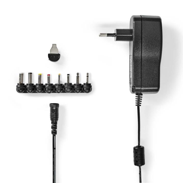 Nedis Universal AC Power Adapter | 18 W | 3 - 12 V DC | 1.10 m | 1.5 A | 8 plug(s) | Sort i gruppen HJEM, HUS & HAVE / Elektricitet & Belysning / Netværksadaptere hos TP E-commerce Nordic AB (C06250)
