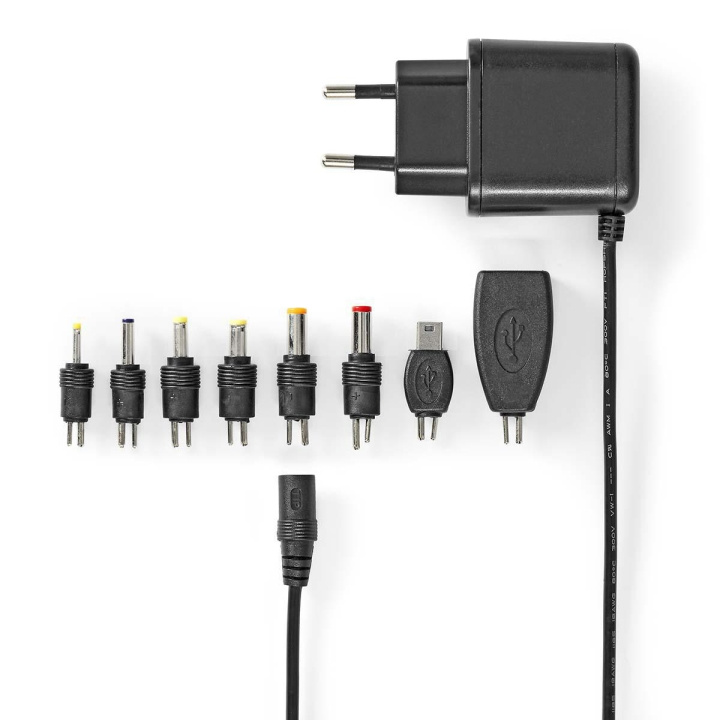 Nedis Universal AC Power Adapter | 12.5 W | 5 V DC | 1.60 m | 2.5 A | 8 plug(s) | Sort i gruppen HJEM, HUS & HAVE / Elektricitet & Belysning / Netværksadaptere hos TP E-commerce Nordic AB (C06254)