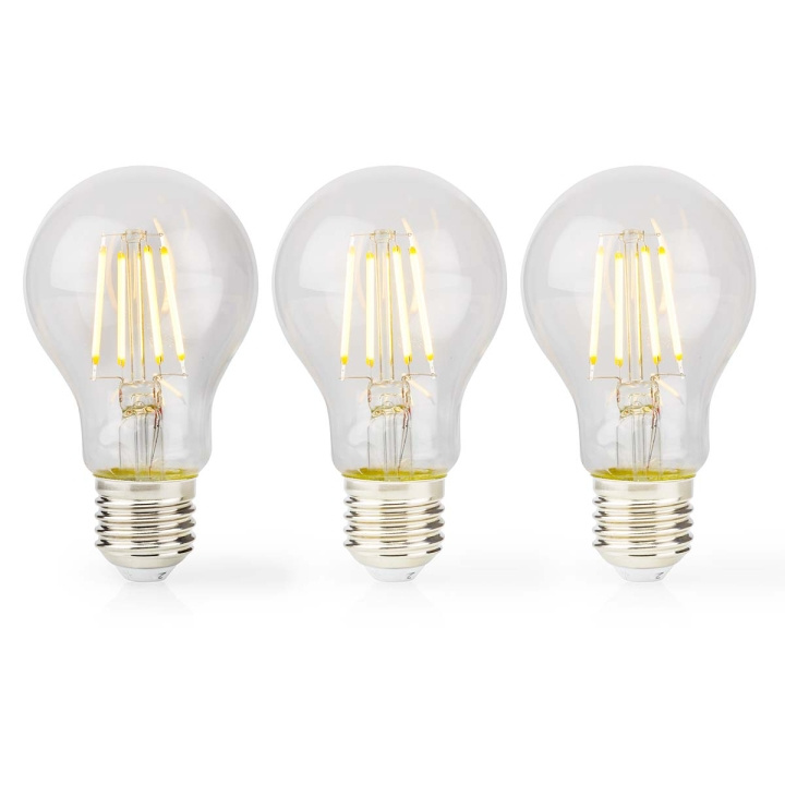 Nedis LED glødepære E27 | A60 | 7 W | 806 lm | 2700 K | Dæmpbar | Varm Hvid | Retro stil | 3 stk i gruppen HJEMMEELEKTRONIK / Lys / LED lamper hos TP E-commerce Nordic AB (C06298)