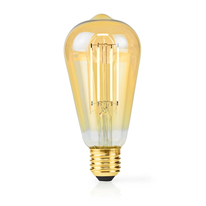 Nedis LED glødepære E27 | ST64 | 4.9 W | 470 lm | 2100 K | Dimbar | Ekstra varm hvid | Retro stil | 1 stk i gruppen HJEMMEELEKTRONIK / Lys / LED lamper hos TP E-commerce Nordic AB (C06307)